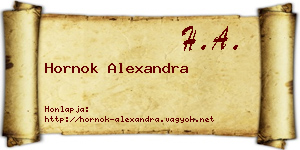 Hornok Alexandra névjegykártya